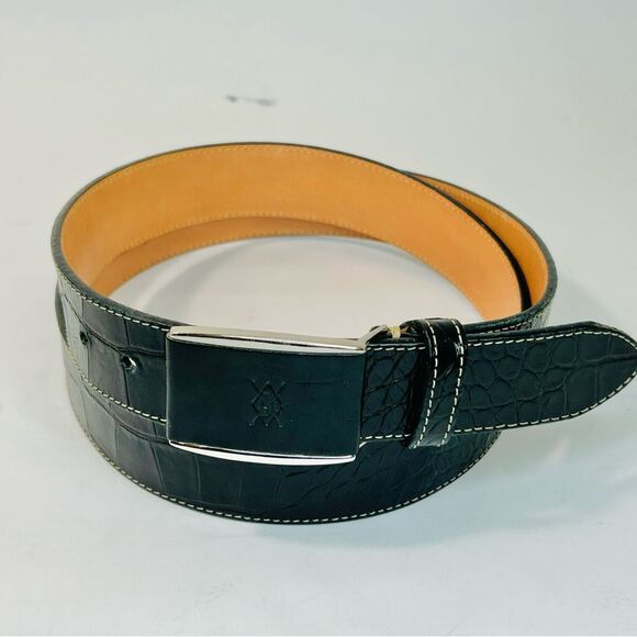Martin Dingman Black Alligator Grain Belt with Saddle Leather Lining - Picture 11 of 14